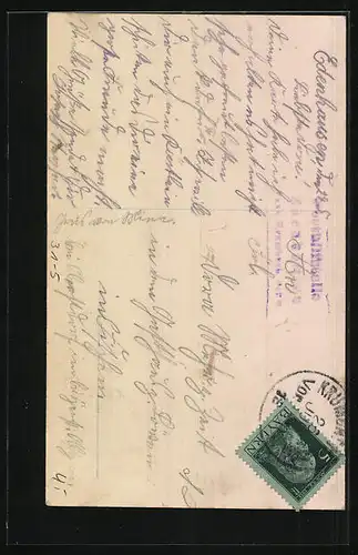 AK Liebespaar mit Akkordeon