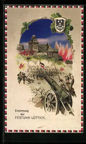 AK Lüttich, Erstürmung der Festung, Halt gegen das Licht, Propaganda 1. Weltkrieg