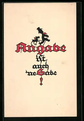 AK Junge mit Hut und Hund, Scherenschnitt