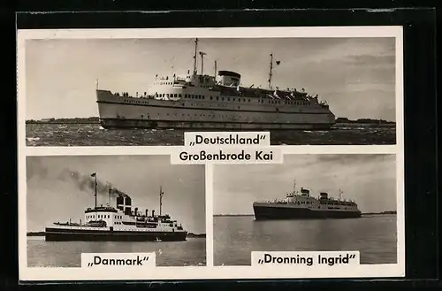 AK Passagierschiffe Deutschland, Danmark und Dronning Ingrid