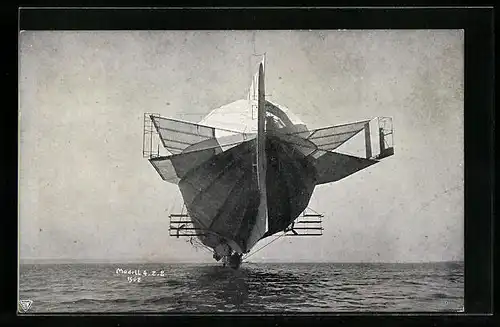 AK Heckansicht des Zeppelin 4.z.2. 1908