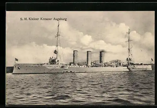 AK SM Kleiner Kreuzer Augsburg in der Gesamtansicht