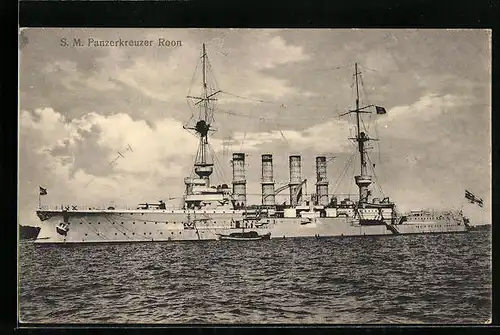AK SM Panzerkreuzer Roon der kaiserlichen Marine auf Backbord
