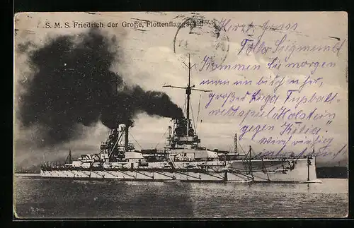 AK Kriegsschiff SMS Friedrich der Grosse, Flottenflaggschiff