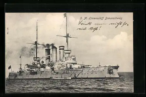 AK Kriegsschiff SM Linienschiff Braunschweig