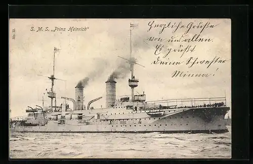 AK Kriegsschiff SMS Prinz Heinrich