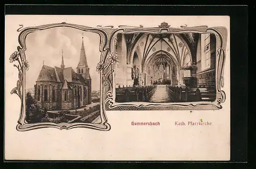 AK Gummersbach, Kath. Pfarrkirche, Inneres mit Altar