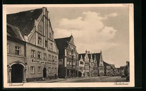 AK Donauwörth, Gasthof zum goldenen Hirschen in der Reichsstrasse