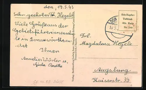 AK Donauwörth, Gasthof zum goldenen Hirschen in der Reichsstrasse