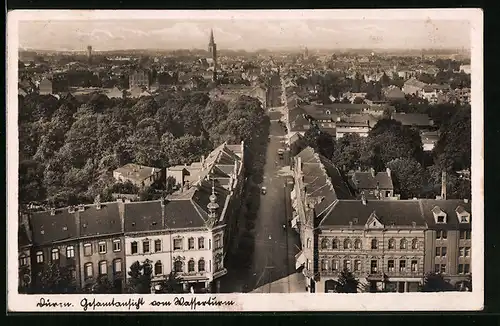 AK Düren, Gesamtansicht vom Wasserturm aus