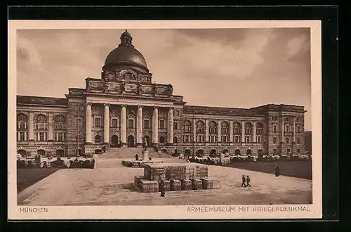 AK München, Armeemuseum mit Kriegerdenkmal