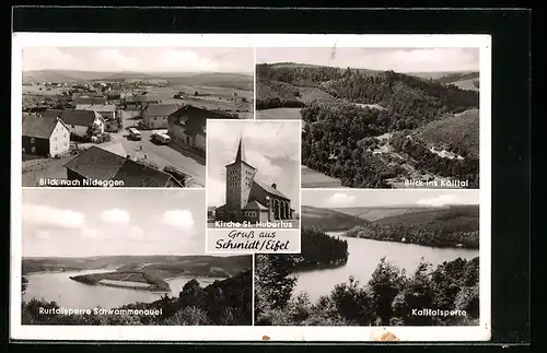 AK Schmidt /Eifel, Blick nach Nideggen, Rurtalsperre Schwammenauel