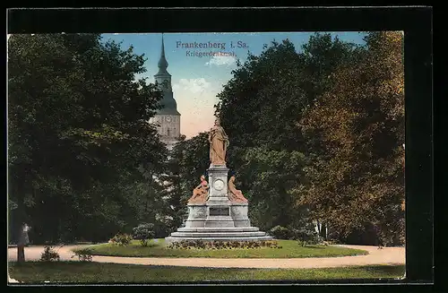 AK Frankenberg i. Sa., Kriegerdenkmal in Parkanlage