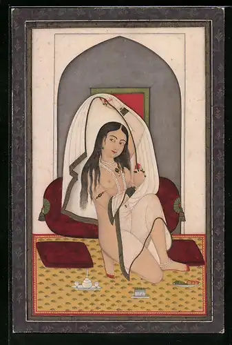 AK Radha bei der Toilette, Indien, 18. Jh.