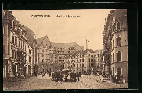AK Burtscheid, Markt mit Landesbad