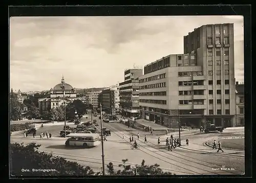AK Oslo, Stortingsgaten, Strassenbahn