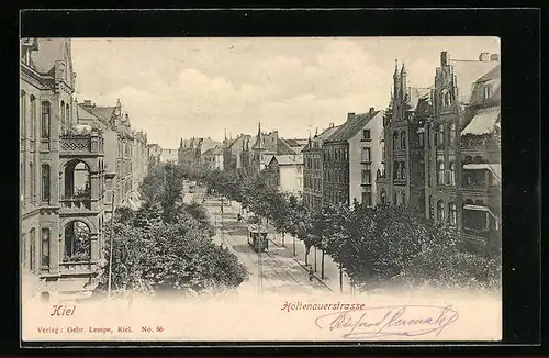 AK Kiel, Holtenauerstrasse mit Strassenbahn