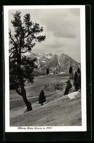 AK Prato Piazza, Albergo mit Bergpanorama