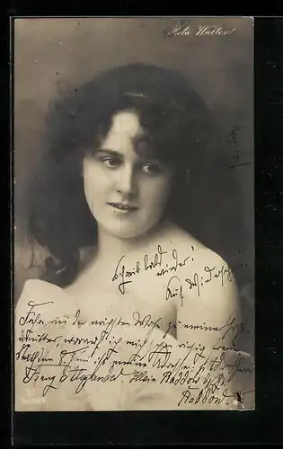 AK Opernsängerin Reta Walter im weissen Kleid