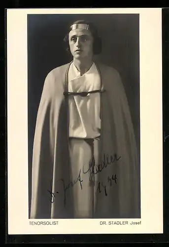 AK Opernsänger Dr. Josef Stadler mit Autograph