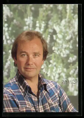 AK Opernsänger René Kollo mit Blick in die Kamera, mit Autograph