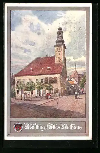 Künstler-AK Rudolf Schmidt: Deutscher Schulverein Nr. 386: Mödling, Altes Rathaus