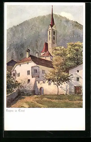 AK Deutscher Schulverein Nr. 361: Vahrn in Tirol, Blick zum Kirchturm