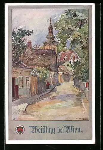 AK Deutscher Schulverein Nr. 593: Weidling b. Wien, Strassenpartie