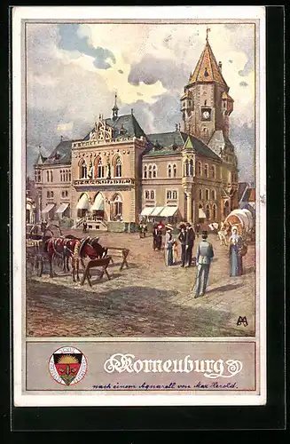 AK Deutscher Schulverein Nr. 235: Korneuburg, Ortspartie mit Markt