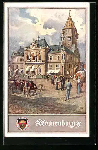 AK Deutscher Schulverein Nr. 235: Korneuburg, Ortspartie mit Markt