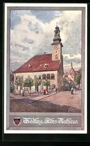 Künstler-AK Rudolf Schmidt: Deutscher Schulverein Nr. 386: Mödling, Altes Rathaus