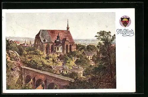 AK Deutscher Schulverein Nr. 279: Mödling, Blick zur Kirche