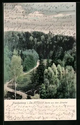 AK Frankenberg i. Sa., Partie aus dem Lützeltal