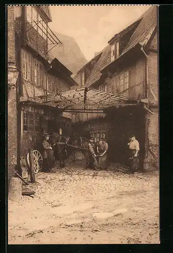 AK Hamburg, Ansicht der Schmiede Kurze Mühren