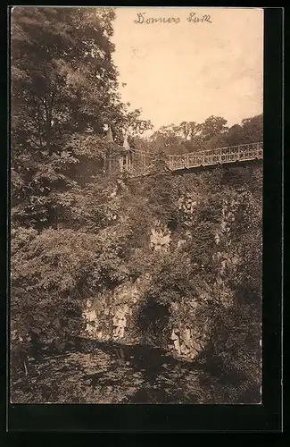 AK Hamburg-Ottensen, Donner`s Park, Grottenanlage mit Brücke