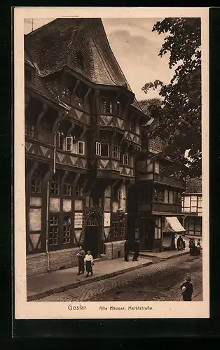 AK Goslar, Alte Häuser an der Marktstrasse