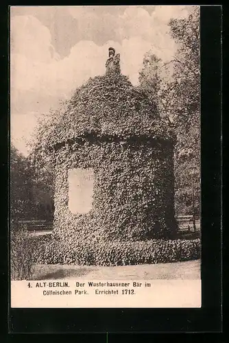 AK Berlin, Wusterhausener Bär im Cöllnischen Park, Am Köllnischen Park