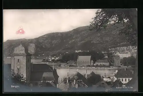 AK Bergen, Ortspartie mit Kirche