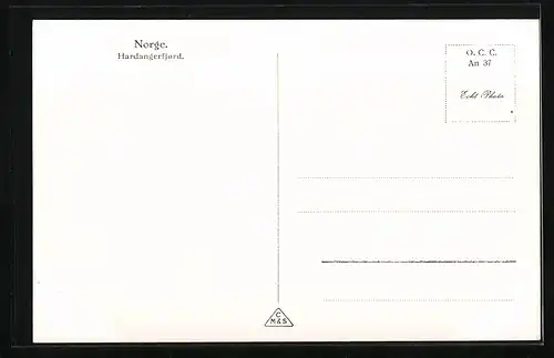 AK Hardangerfjord, Ortspartie aus der Vogelschau