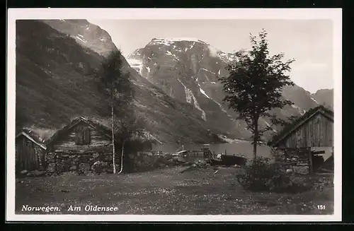 AK Oldensee, Ortspartie mit Bergen