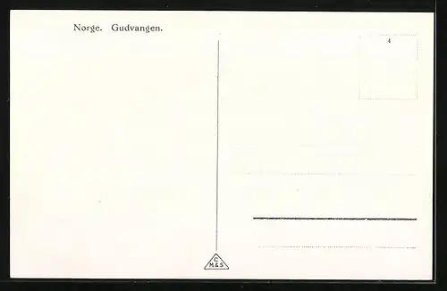 AK Gudvangen, Ortspartie mit Bergen