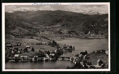 AK Nordheimsund /Hardangerfjord, Gesamtansicht mit Umland