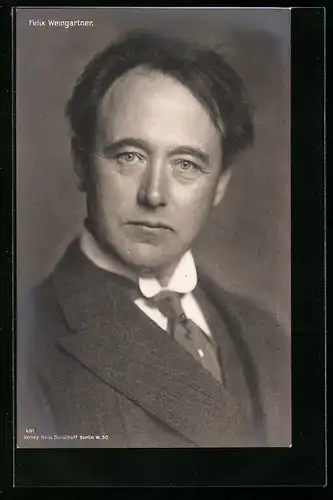 AK Felix Weingartner, Portrait mit Krawatte