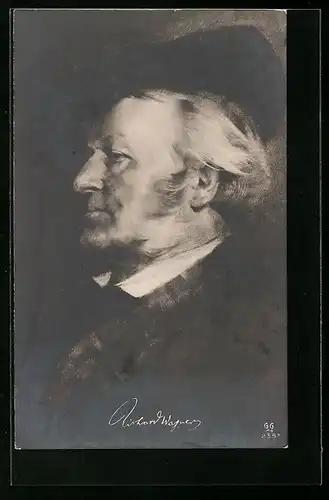 AK Richard Wagner mit Hut von der Seite gesehen