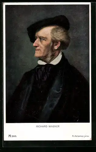 AK Richard Wagner, Portrait als jüngerer Mann