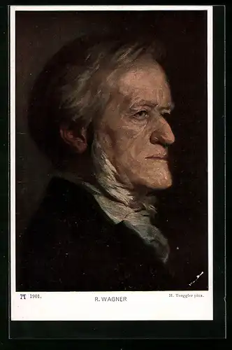 AK Richard Wagner, Portrait des Komponisten