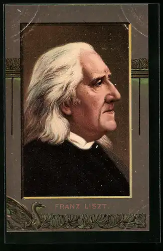 AK Franz Liszt, Seitenportrait