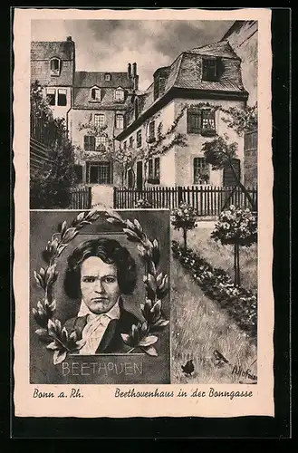 AK Bonn /Rh., Beethovenhaus in der Bonngasse, Portrait