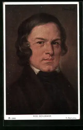 AK Robert Schumann, Portrait des Komponisten