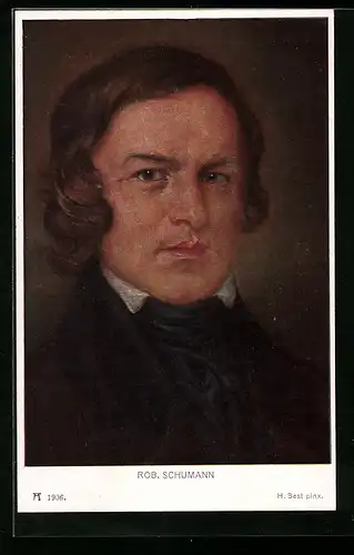 AK Portrait des Komponisten Robert Schumann